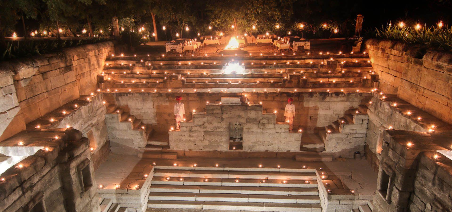 Dinner at the Stepwell                     (01 Km from Rawla Narlai)